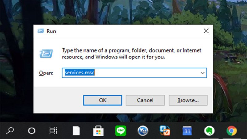 Nhập services.msc để mở giao diện Services