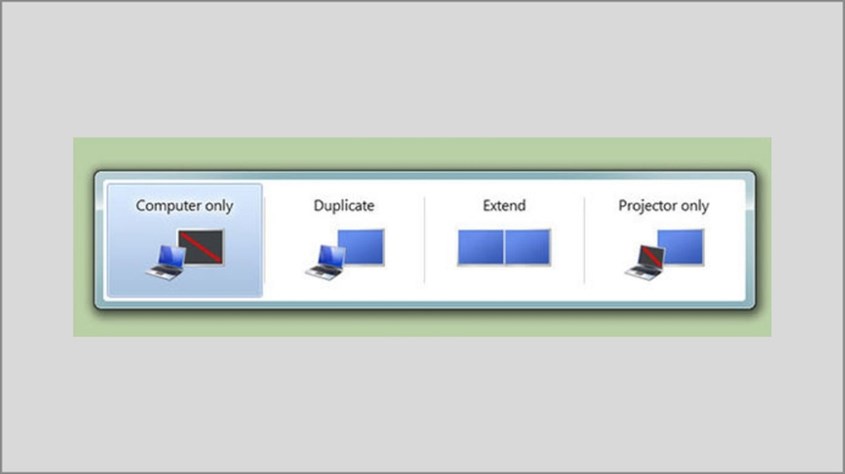 Lựa chọn chế độ hiển thị khi kết nối 2 màn hình máy tính Win 7 & 8 