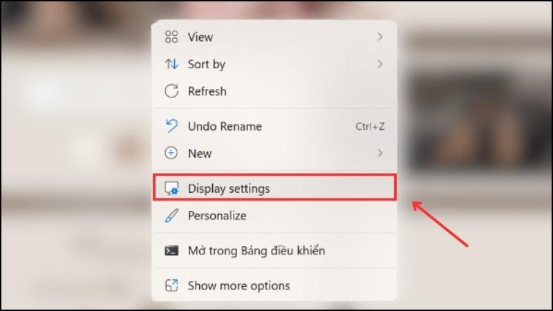 Chọn Display settings