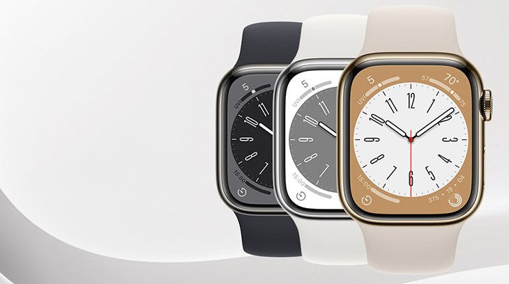Đồng hồ thông minh Apple Watch S8 LTE 45mm viền thép sở hữu thời lượng pin khoảng 18 giờ