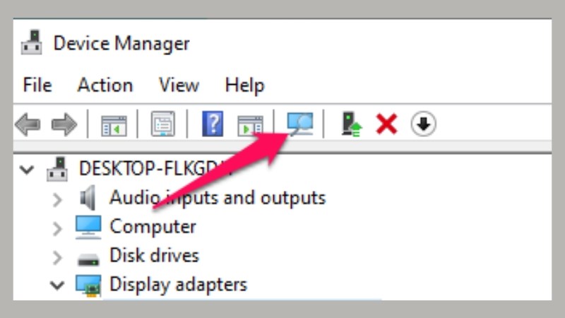 Nhấn vào biểu tượng nút Scan để tìm và cài đặt lại driver card đồ họa
