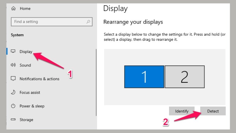 Tìm máy tính phát hiện màn hình thứ 2