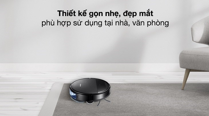 Robot hút bụi Samsung VR05R5050WK/SV sở hữu thiết kế gọn gàng, giúp làm sạch mọi ngóc ngách trong nhà