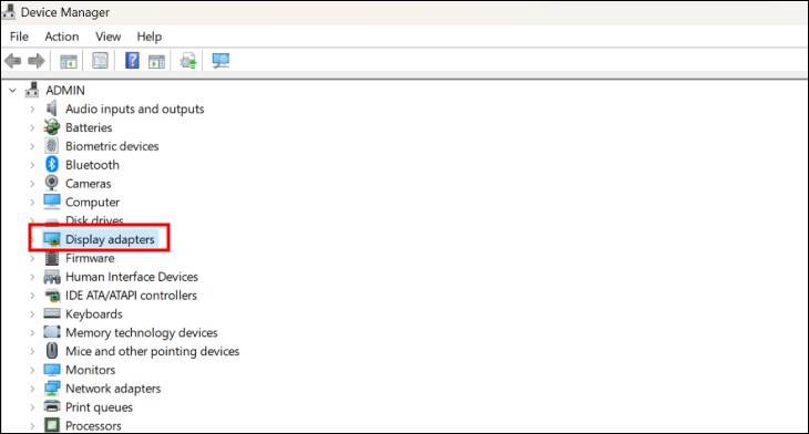 Bạn nhấn đúp chuột vào Display adapters.