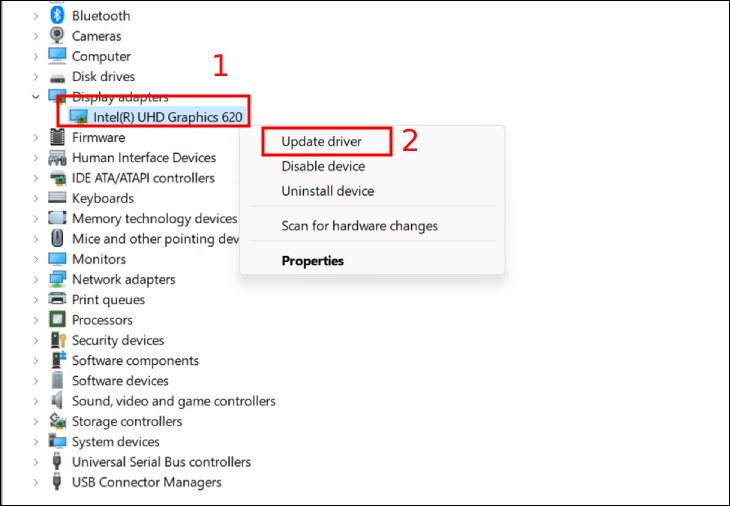 Bạn nhấn chọn Device Manager để vào Update driver