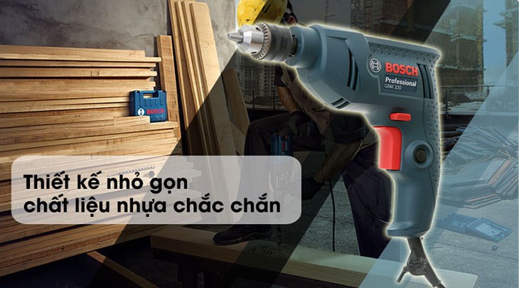 Máy khoan điện Bosch GBM 320 320W có kích thước thon gọn, tiện lợi khi thao tác