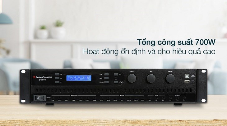 Amply Boston Acoustics BS803 700W có công suất 700W với độ ổn định cao, bền bì theo thời gian sử dụng Amply Boston Acoustics BS803 700W có công suất 700W với độ ổn định cao, bền bì theo thời gian sử dụng