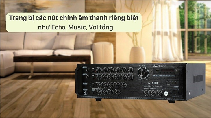 Amply Zenbos Z-2600 500W được tích hợp các nút điều chỉnh và phân tần âm thanh phù hợp với người nghe Amply Zenbos Z-2600 500W được tích hợp các nút điều chỉnh và phân tần âm thanh phù hợp với người nghe
