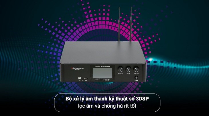 Amply Boston Acoustics BA2250 600W được trang bị bộ xử lý âm thanh 3DSP giúp lọc âm và loại bỏ tiếng hú rít cho âm sắc hay, trong trẻo hơn Amply Boston Acoustics BA2250 600W được trang bị bộ xử lý âm thanh 3DSP giúp lọc âm và loại bỏ tiếng hú rít cho âm sắc hay, trong trẻo hơn