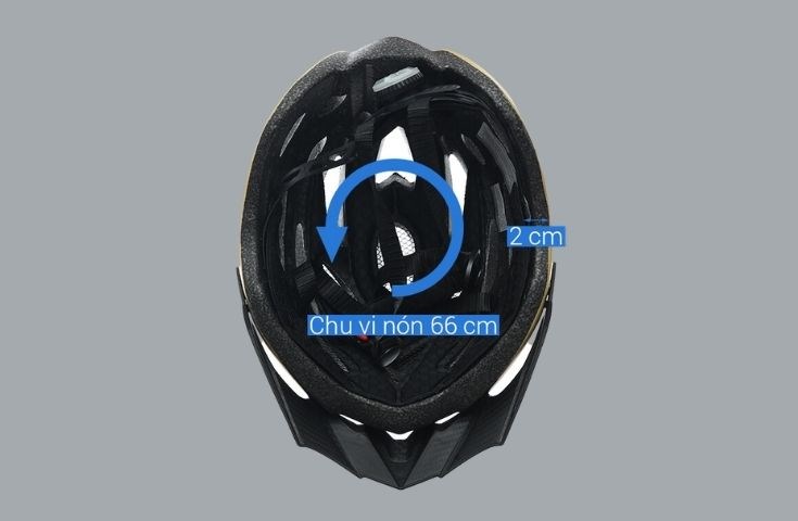 Mũ bảo hiểm xe đạp BatFox 8277 size 66cm Đen có chu vi 66cm, không phù hợp với một số đối tượng người dùng