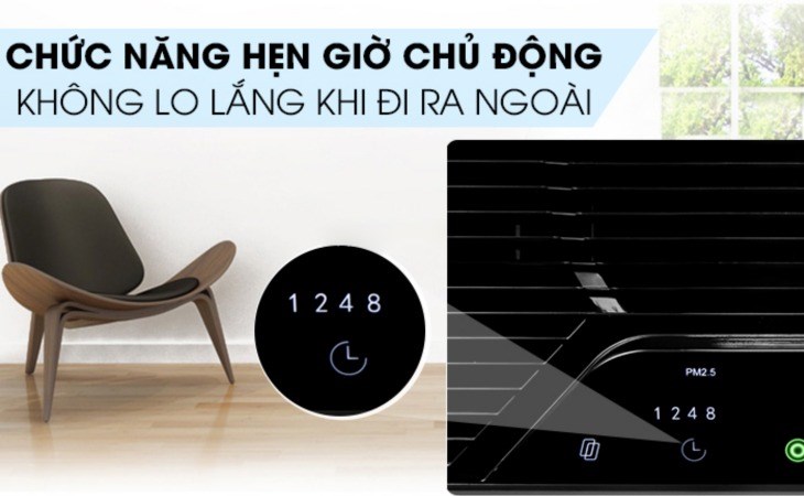 Máy lọc không khí Kangaroo KG38AP 43W có chức năng hẹn giờ chủ động, giúp tiết kiệm điện năng