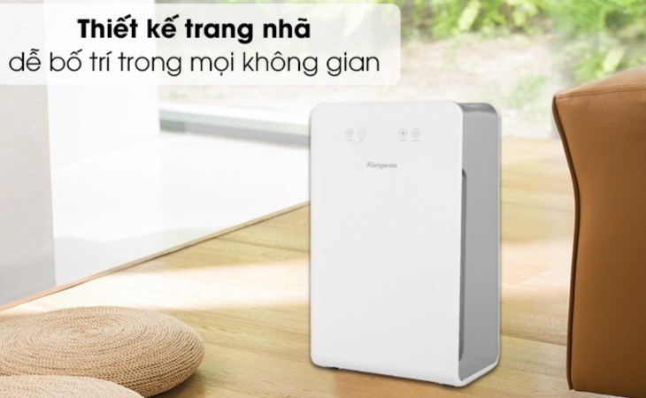Máy lọc không khí Kangaroo KG36AP2 54W có thiết kế, màu sắc trang nhã, giúp làm đẹp không gian sống