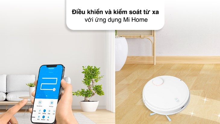 Robot trang bị nhiều tiện ích đi kèm và dễ dàng điều khiển trên điện thoại thông qua ứng dụng Mi Home