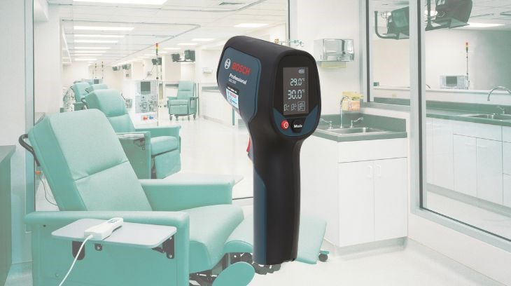 Máy đo nhiệt độ Bosch được ứng dụng rộng rãi và phù hợp với những người làm trong các lĩnh vực sản xuất, y tế và xây dựng