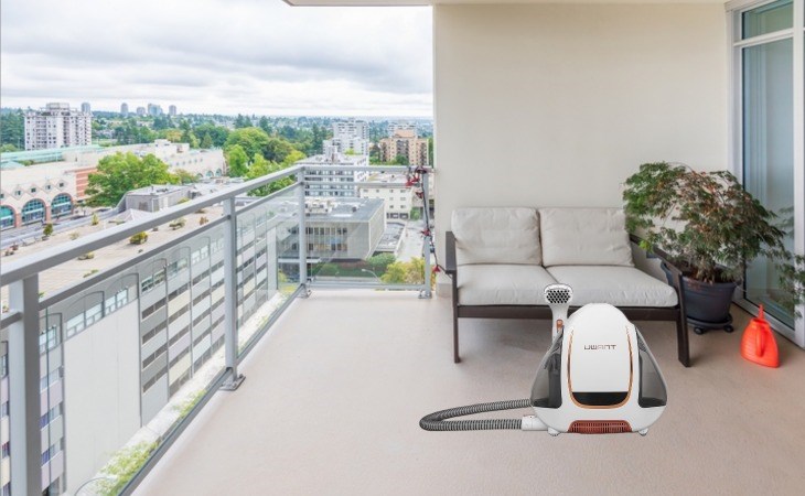 Máy hút và giặt đa năng Uwant B100 có chiều dài dây điện tới 5m, phù hợp để lau chùi ban công