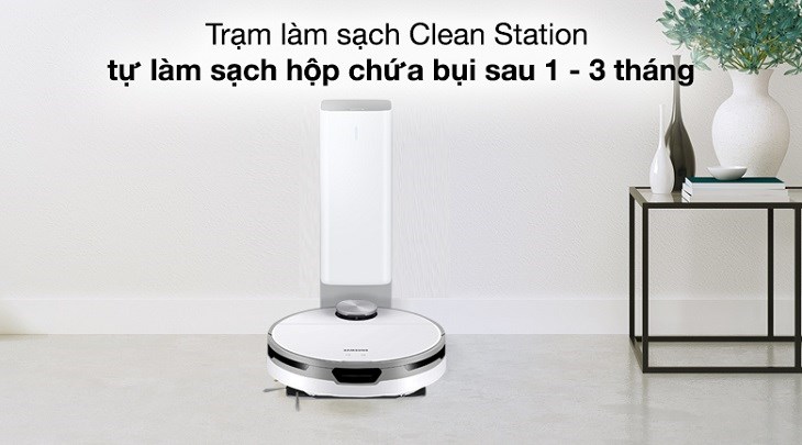 Trạm làm sạch  Clean Station tự động của robot có chức năng chính là làm sạch hộp chứa bụi