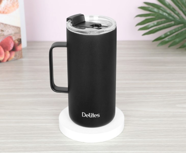 Ly giữ nhiệt inox 700 ml Delites MUG-070YFG với thiết kế đơn giản kèm quai cầm tiện lợi