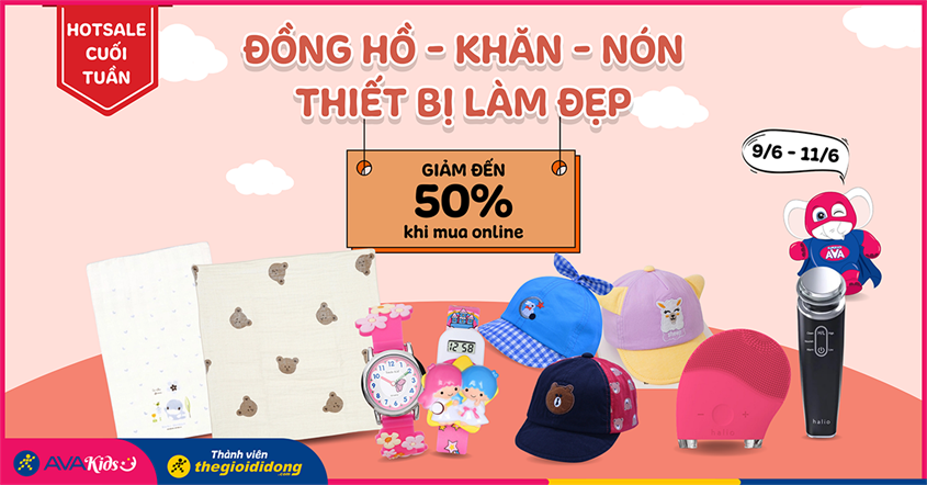Hotsale cuối tuần: Đồng hồ, thiết bị làm đẹp, khăn, nón giảm đến 50% khi mua online