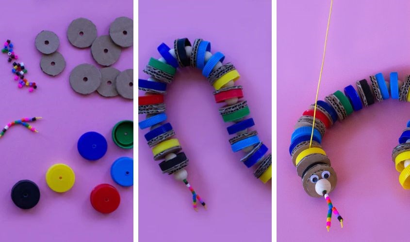 Cách làm con rối bằng chai nhựa thành hình con rắn