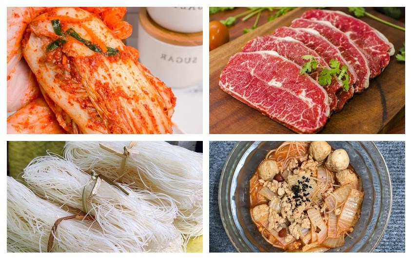 Thực đơn bữa sáng giảm cân với bún kim chi thịt bằm