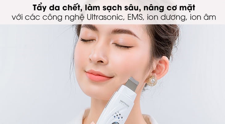 Máy tẩy tế bào chết và nâng cơ mặt Lifetrons UI-400 được trang bị công nghệ điện châm - EMS giúp làm săn chắc cơ chảy xệ, kích thích, tái tạo và phục hồi làn da nhanh chóng