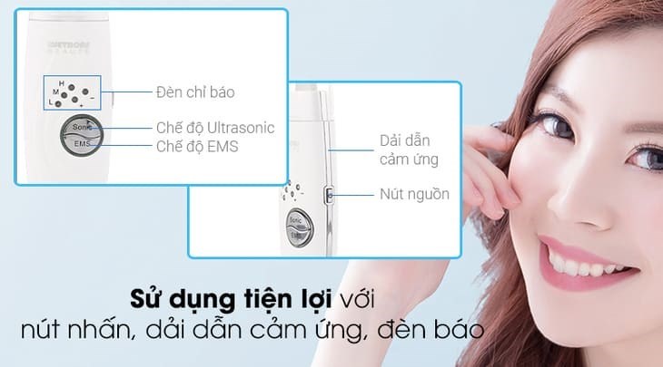 Máy tẩy tế bào chết và nâng cơ mặt Lifetrons UI-400 sử dụng bảng điều khiển nút nhấn, dễ thao tác