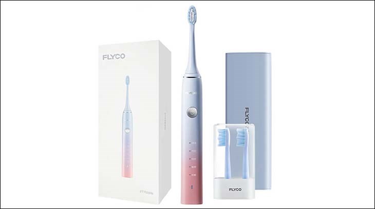 Bàn chải điện Flyco FT7105VN sở hữu sợi lông bàn chải Dupoint mềm mịn, dễ dàng len lỏi các kẽ răng để làm sạch hiệu quả