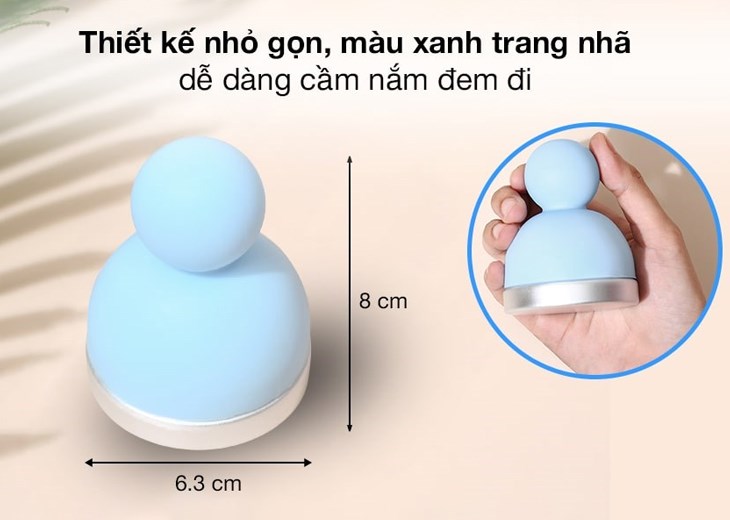 Cây lăn lạnh massage Emmié Face & Body Ice Cooler Blue sở hữu thiết kế nhỏ gọn giúp bạn dễ dàng mang theo khi đi công tác, du lịch