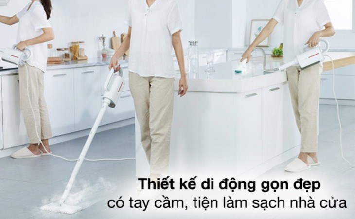 Máy vệ sinh hơi nước Deerma ZQ600 có thiết kế nhỏ gọn, sang trọng giúp không gian nhà bạn vừa sạch sẽ, đẹp mắt 