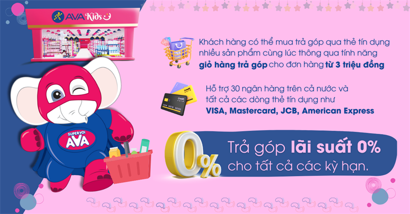 Giỏ hàng trả góp AVAKids giúp các mẹ mua sắm linh hoạt hơn rất nhiều