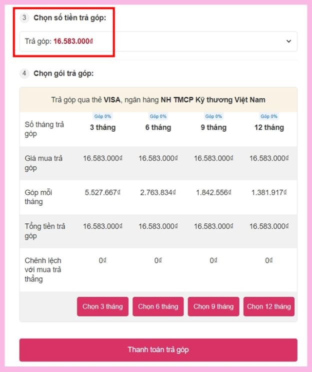 Gợi ý cách mua hàng trả góp ở AVAKids siêu dễ