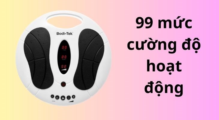 Máy massage chân Rio Beauty sở hữu đến 99 mức cường độ, bạn có thể dễ dàng lựa chọn áp lực và độ mạnh phù hợp