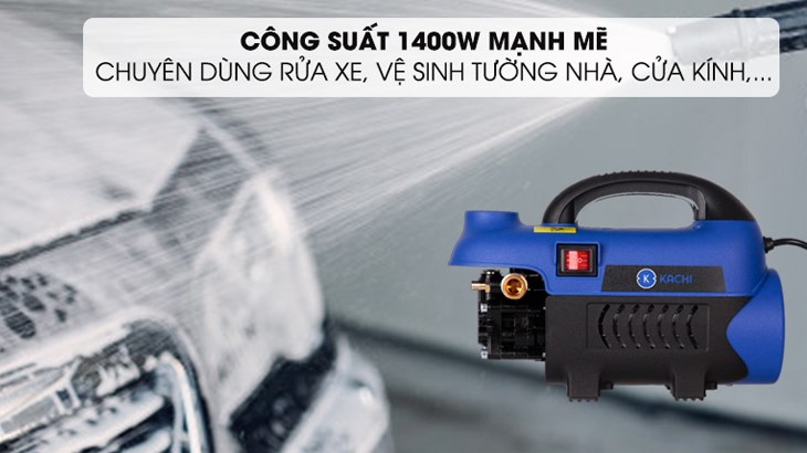 Máy xịt rửa áp lực cao Kachi MK-164 1400W chuyên dùng rửa xe, vệ sinh tường nhà, cửa kính