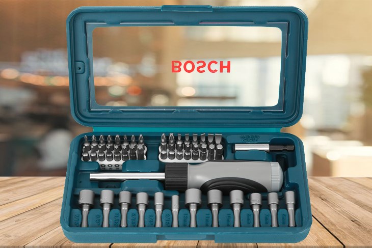 Bộ dụng cụ đa năng 46 món Bosch đa dạng các loại mũi vặn đáp ứng mọi nhu cầu sử dụng của người dùng