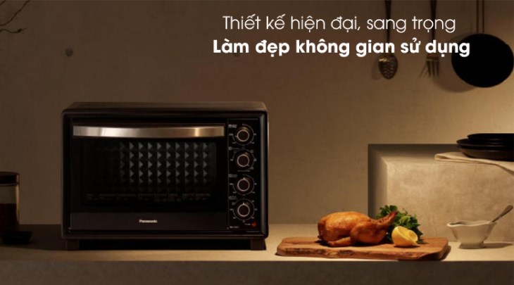 Lò nướng Panasonic NB-H3801KRA 38 lít với thiết kế sang trọng, hiện đại phù hợp cho nhu cầu sử dụng tại gia đình
