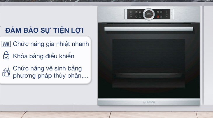 Lò nướng và hấp lắp âm Hafele HO-T60B (535.02.711) 65 lít được trang bị các tiện ích bảo vệ thông minh, đảm bảo an toàn cho người dùng 