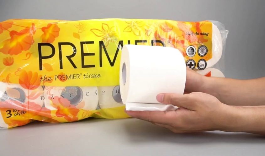 Lốc 10 cuộn giấy vệ sinh PREMIER Deluxe 3 lớp 