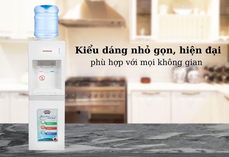 Cây nước nóng lạnh Sunhouse SHD9612 670W với vẻ ngoài nhỏ gọn, màu sắc trang nhã