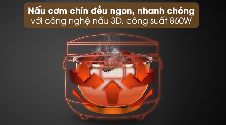 Nồi cơm điện tử Sunhouse mama 1.8 lít SHD8903 giúp cơm nấu chín mau, ngon, không mất đi dưỡng chất