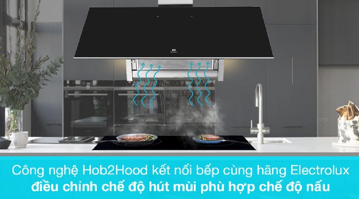 Máy hút mùi kính vát Electrolux KFVB19K có thể hút sạch đến 99% mùi và khói