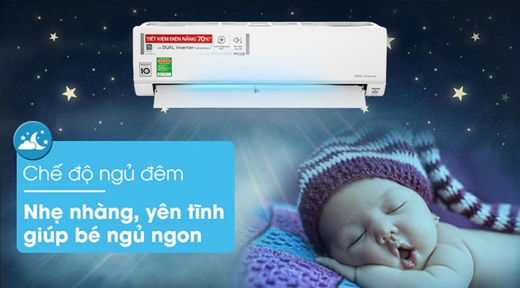 Máy lạnh LG Inverter 1.5 HP V13API1 cho bạn giấc ngủ ngon, trọn vẹn cả đêm dài với chế độ ngủ đêm
