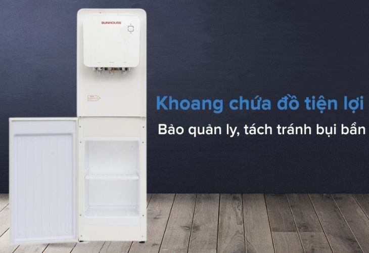 Khoang chứa đồ của máy nước được thiết kế tiện lợi, rộng rãi và có khả năng chứa nhiều đồ dùng