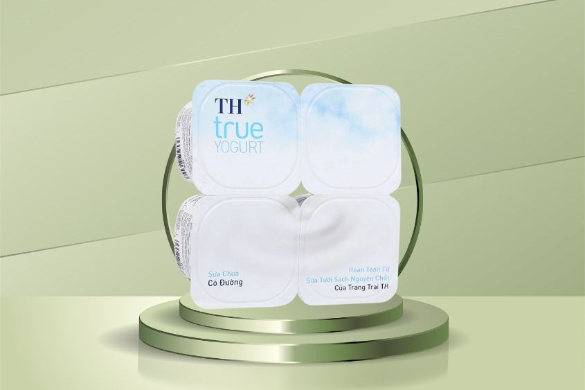 Lốc 4 hộp sữa chua có đường TH true YOGURT 100g
