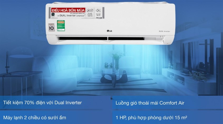 Gas R410A được trang bị trên máy lạnh 2 chiều LG Inverter 1 HP B10END