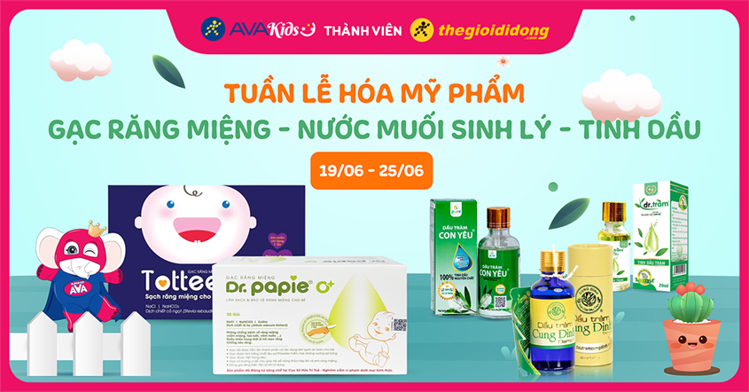 Tuần lễ hóa mỹ phẩm: Gạc răng miệng, nước muối sinh lý, tinh dầu giảm đến 50%