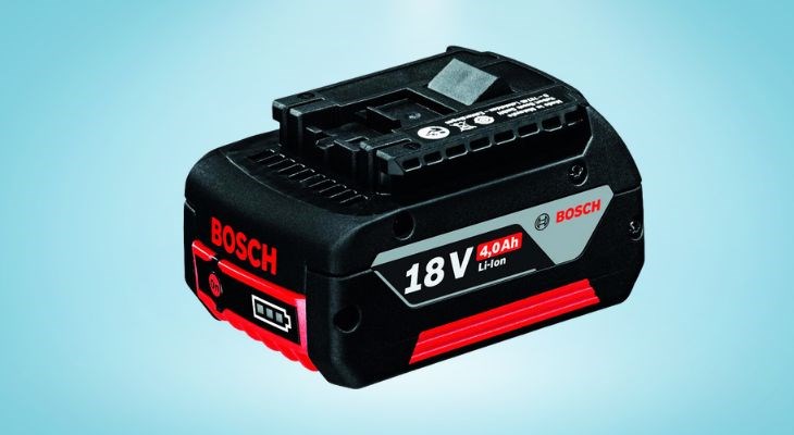 Pin Li-Ion Bosch 18V 4.0 Ah có khối lượng 0.6kg gọn nhẹ, dễ dàng mang theo bên mình