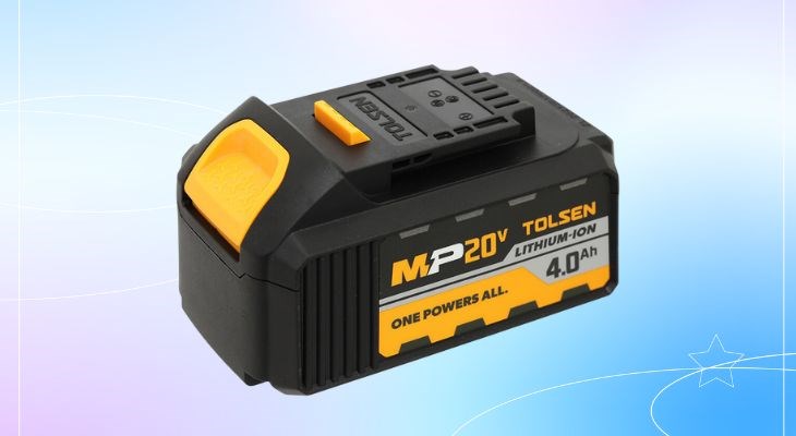 Pin Tolsen 87474 20V 4.0 Ah sở hữu thiết kế nhỏ gọn, bền bỉ