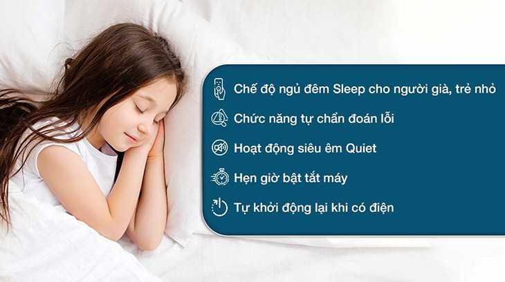 Kết hợp chế độ Quiet của điều hòa Panasonic Panasonic Inverter 1 HP CU/CS-PU9ZKH-8M với chế độ Sleep để có giấc ngủ ngon và tốt cho sức khỏe