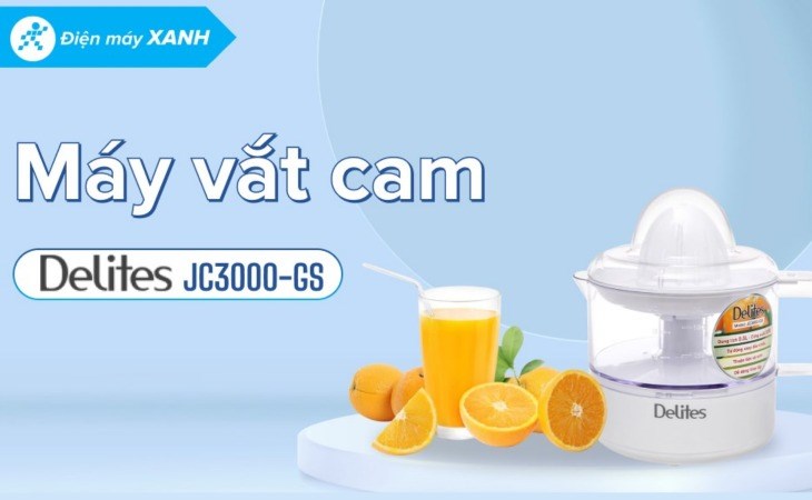 Máy vắt cam Delites 30W JC3000-GS có chất lượng tốt, giá thành rẻ, phù hợp với mọi gia đình