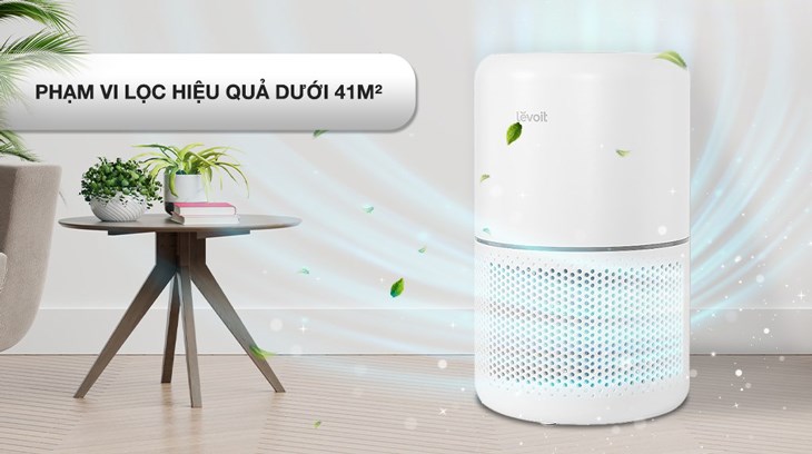 Máy lọc không khí Levoit Core 300s 15W hoạt động với công suất 15W, lọc sạch không khí hiệu quả cho phòng  có diện tích dưới 41m2